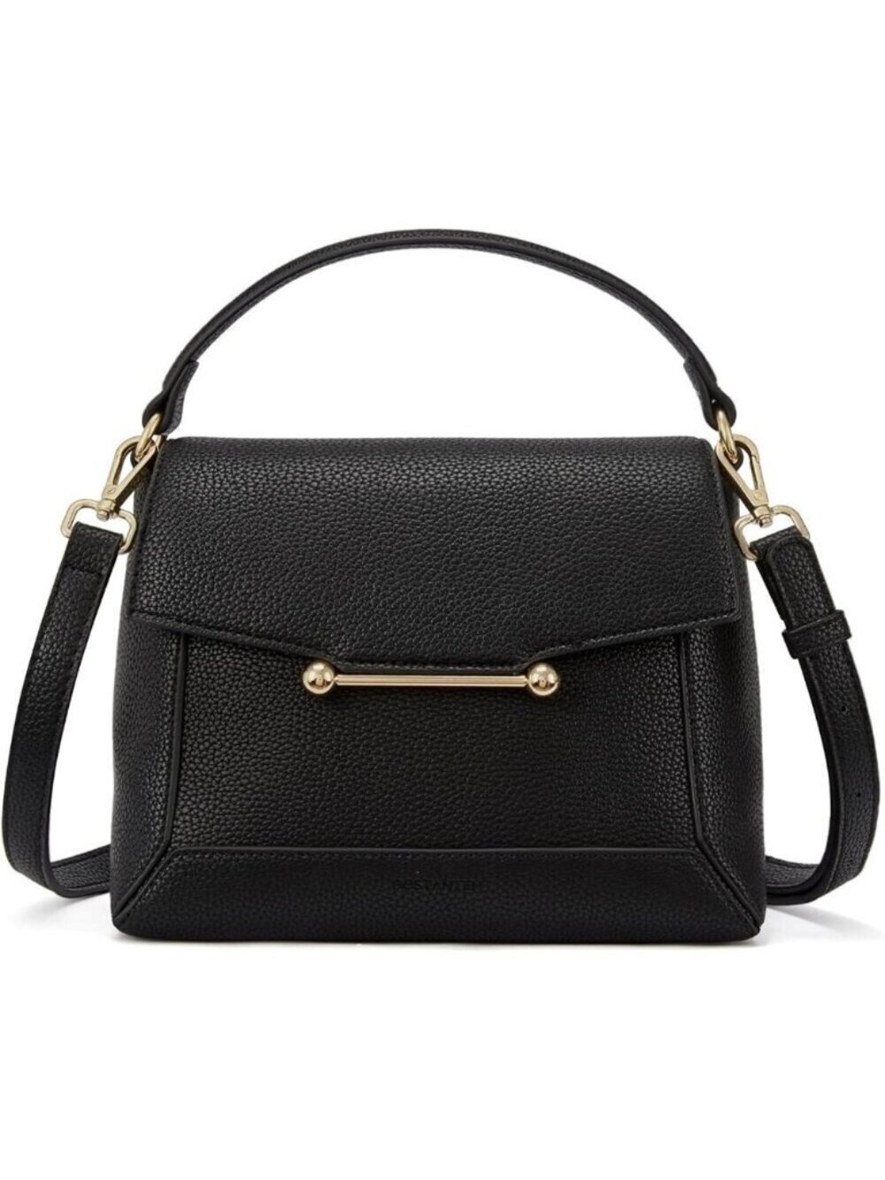 Small Vegan Leather Crossbody Bag for Women with Flap and Top Handle Design